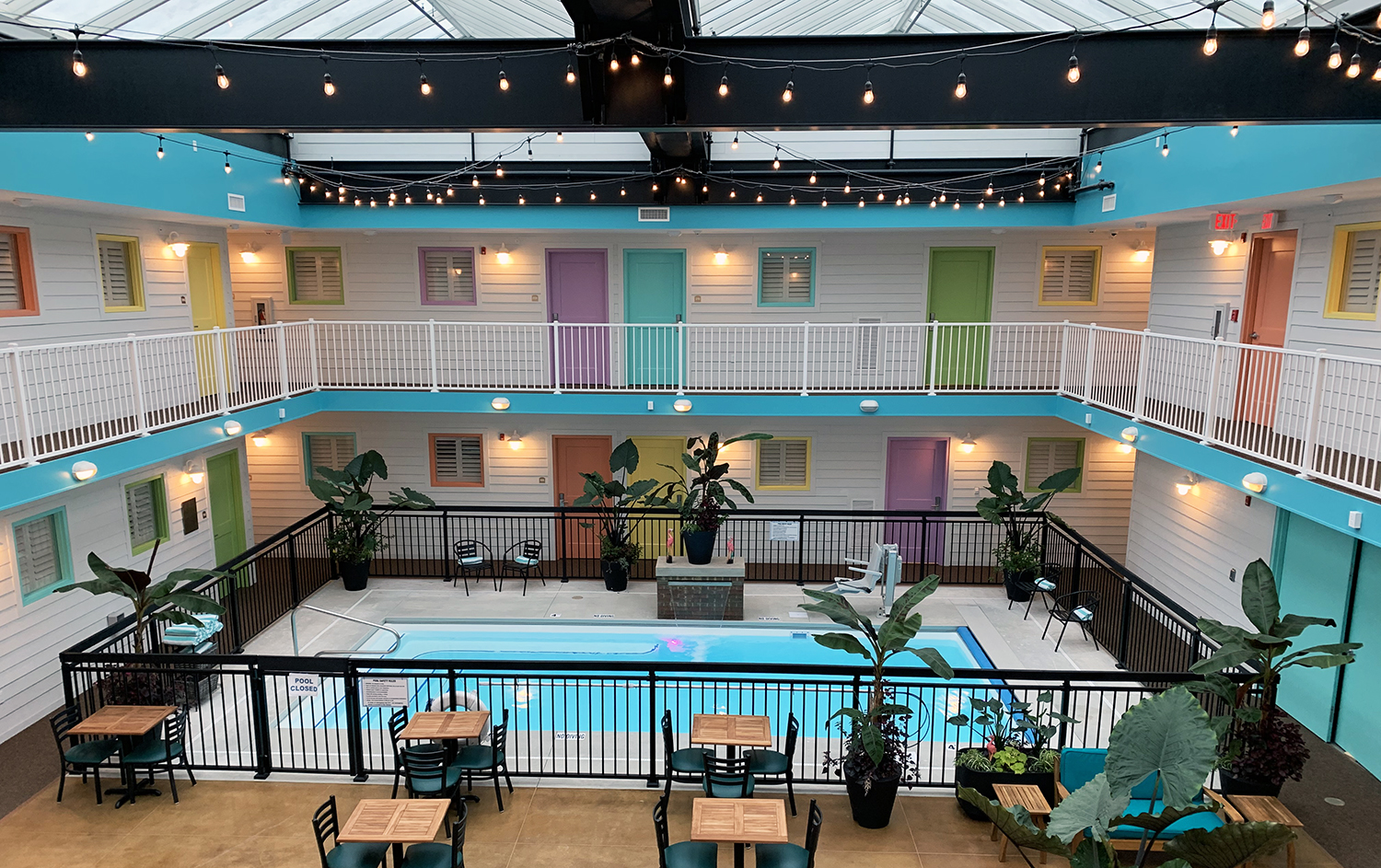 worthington hotel pool atrium top view