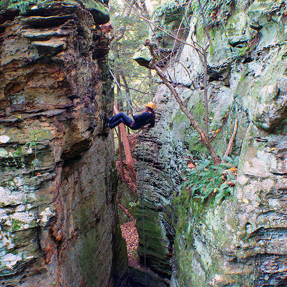 Rappelling at High Rock Adventures
