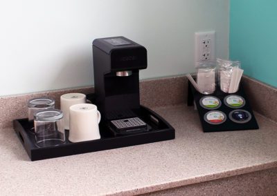 Coffee service in hotel room