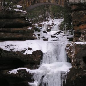 Frozen waterfalls add to the winter magic in the Hocking Hills.